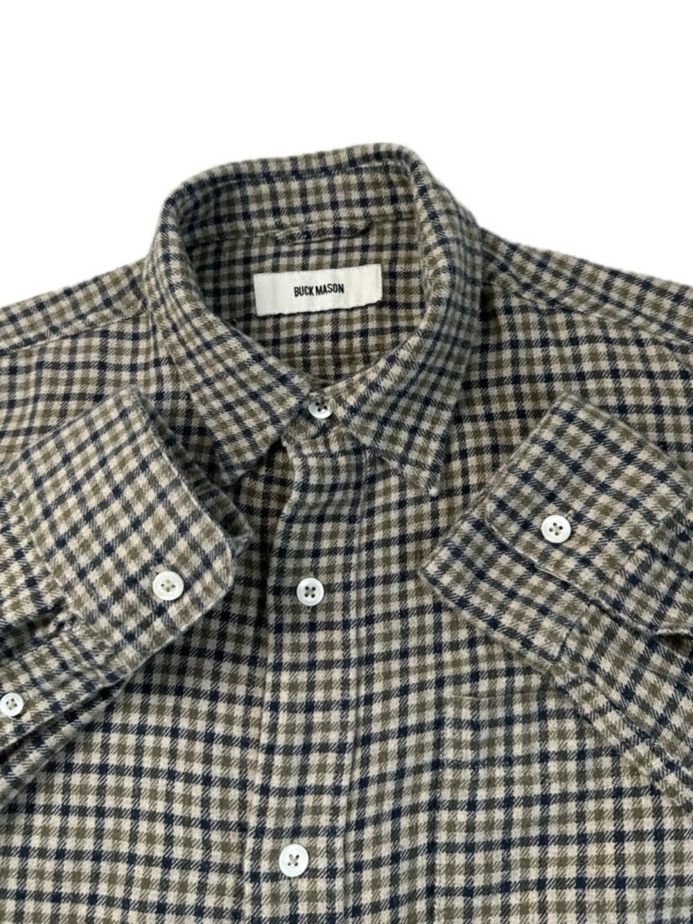 Buck Mason Men’s Pacific Twill Flannel One Pocket Shirt Brown Plaid Small